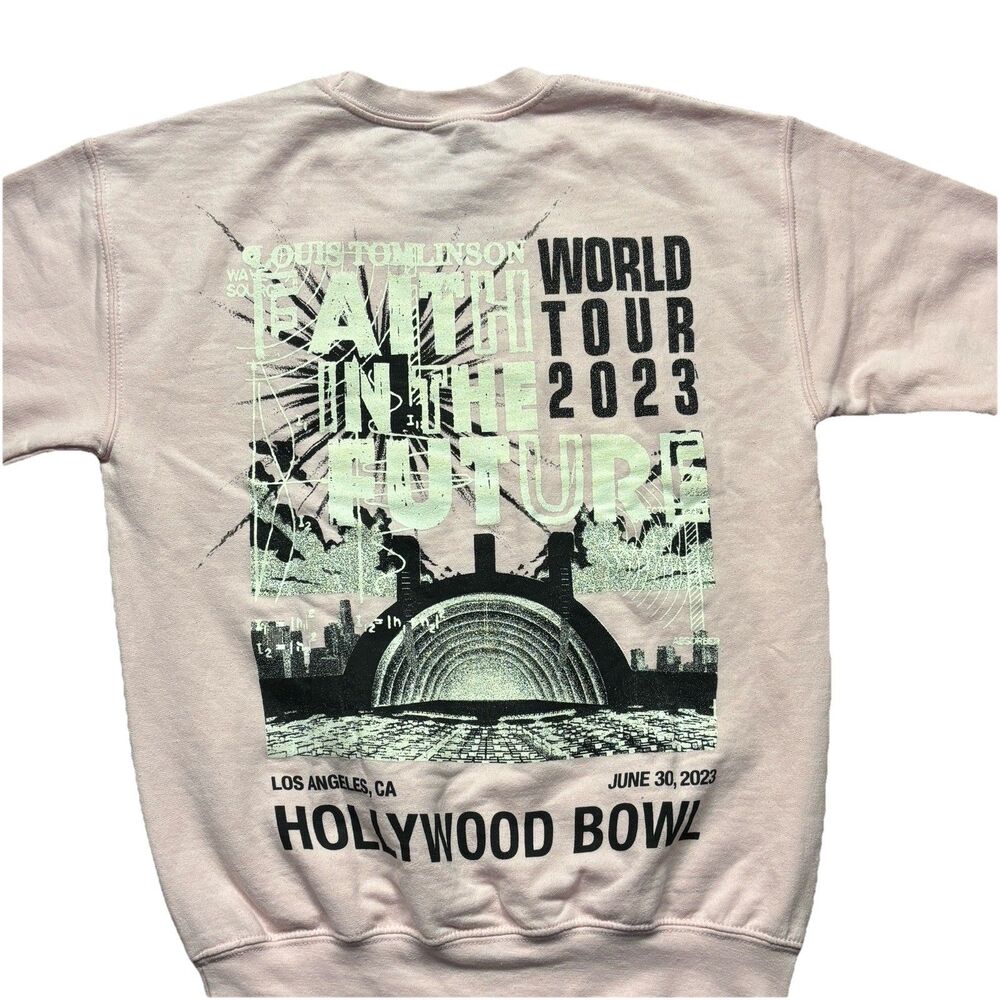Faith In The Future World Tour 2023 Sweatshirt Pink Small Hollywood Bowl Concert
